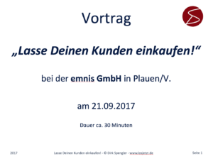 Präsentation zum LDKE-Vortrag bei der emnis gmbh am 21.09.2017 