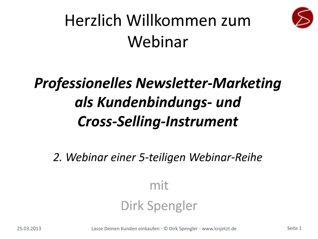 [Video-Podcast] Professionelle Newsletter erstellen – LDKE Teil 2 vom 25.03.2013